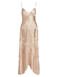 Vesna Embroidered Silk Georgette Midi-Dress