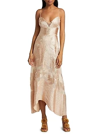Vesna Embroidered Silk Georgette Midi-Dress