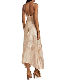 Vesna Embroidered Silk Georgette Midi-Dress