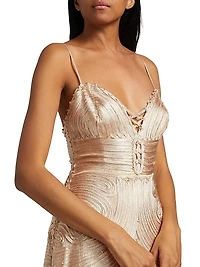 Vesna Embroidered Silk Georgette Midi-Dress