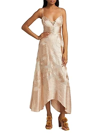 Vesna Embroidered Silk Georgette Midi-Dress