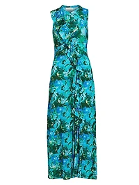 Elise Floral Ruffle Midi-Dress