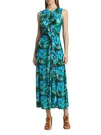 Elise Floral Ruffle Midi-Dress