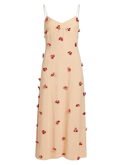Eve Mini Floral Shibori Silk Midi-Dress