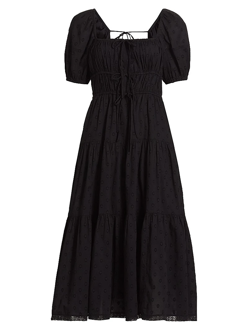 Palma Clip Dot Midi-Dress