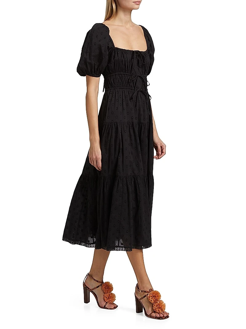 Palma Clip Dot Midi-Dress