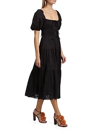 Palma Clip Dot Midi-Dress