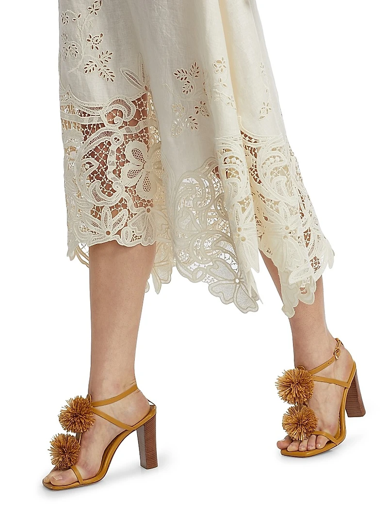 Rae Floral Lace Midi-Skirt