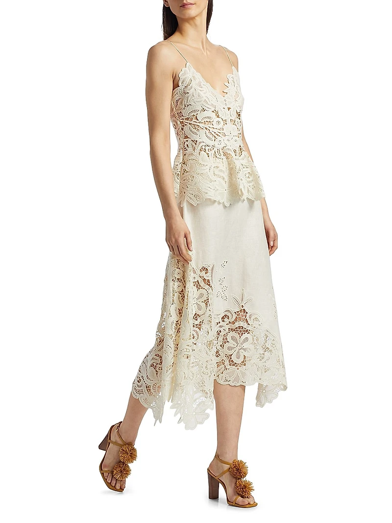 Rae Floral Lace Midi-Skirt