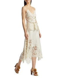 Rae Floral Lace Midi-Skirt