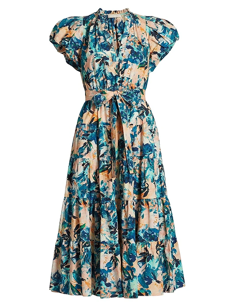Ottilie Floral Cotton Midi-Dress