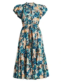 Ottilie Floral Cotton Midi-Dress