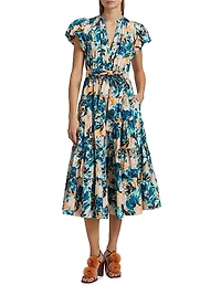 Ottilie Floral Cotton Midi-Dress