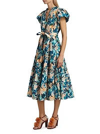Ottilie Floral Cotton Midi-Dress