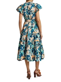 Ottilie Floral Cotton Midi-Dress