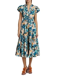 Ottilie Floral Cotton Midi-Dress
