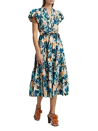 Ottilie Floral Cotton Midi-Dress