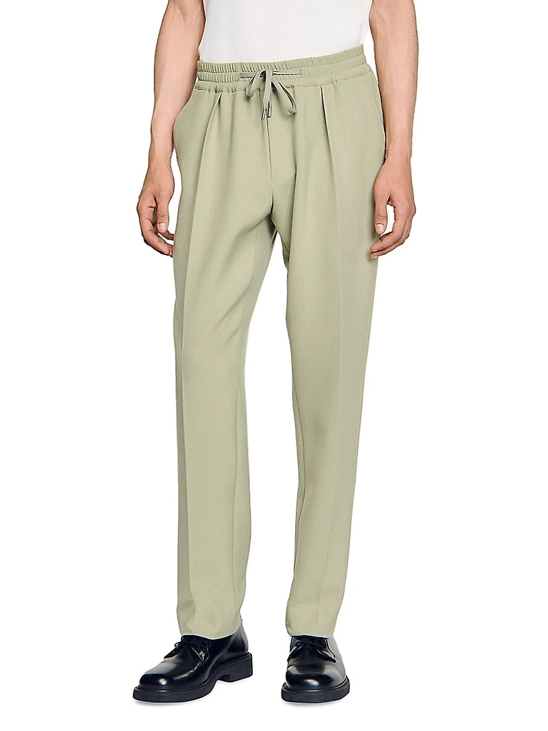 Elasticated Straight Leg Trousers