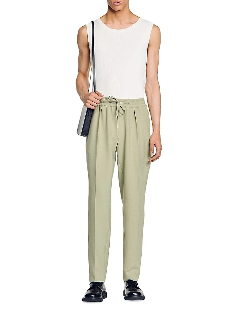 Elasticated Straight Leg Trousers
