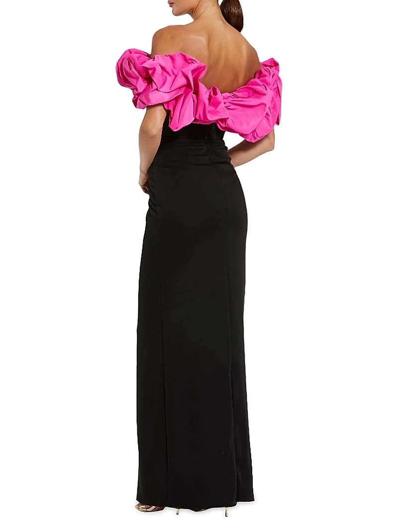 Prom Crepe Off-The-Shoulder Column Gown