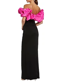 Prom Crepe Off-The-Shoulder Column Gown