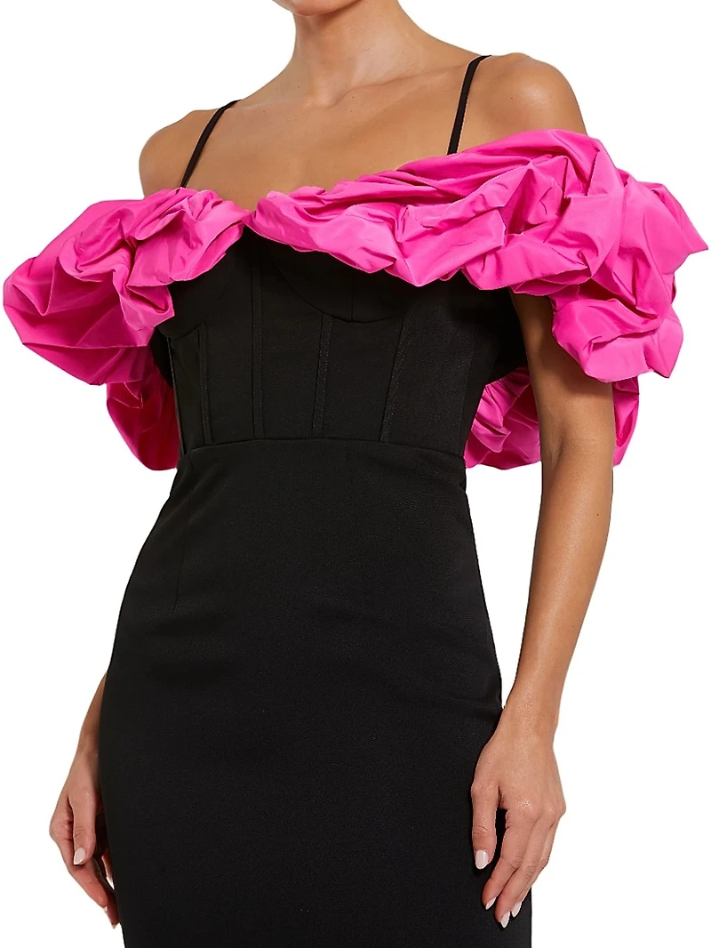 Prom Crepe Off-The-Shoulder Column Gown