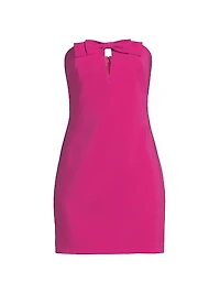 Strapless Bow Crepe Minidress