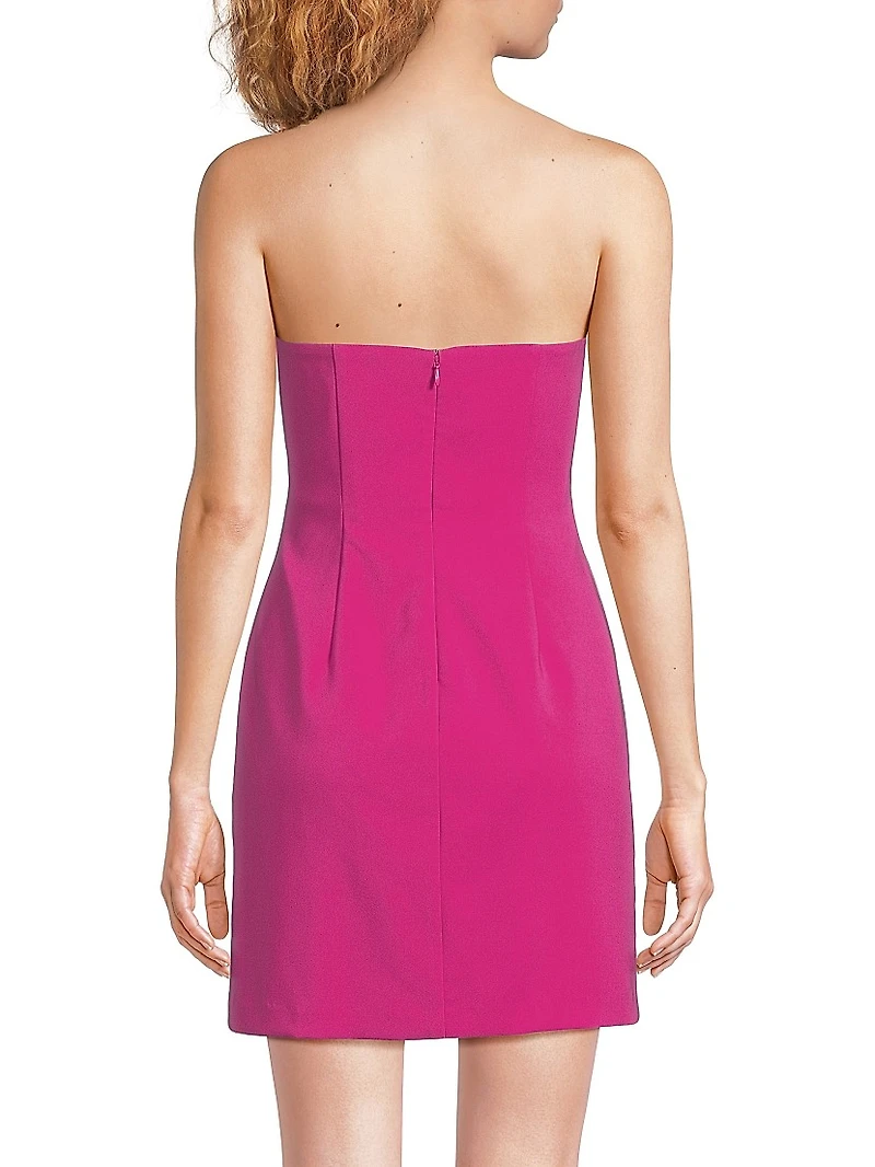Strapless Bow Crepe Minidress