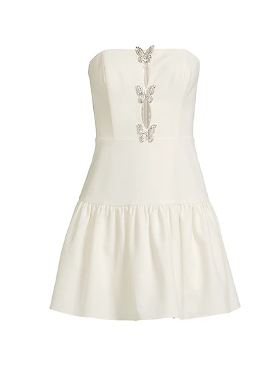 Fit & Flare Strapless Crepe Mini Dress