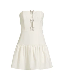 Fit & Flare Strapless Crepe Mini Dress