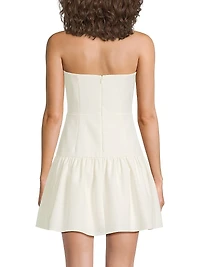 Fit & Flare Strapless Crepe Mini Dress