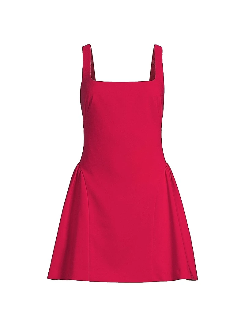 Crepe Squareneck Minidress