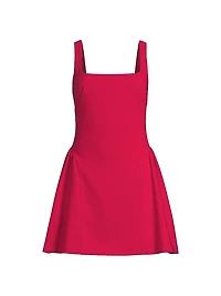 Crepe Squareneck Minidress