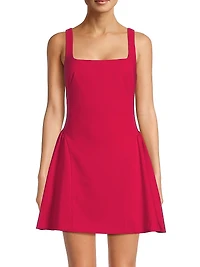 Crepe Squareneck Minidress