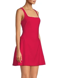 Crepe Squareneck Minidress