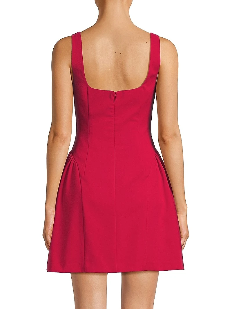 Crepe Squareneck Minidress