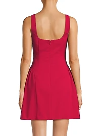 Crepe Squareneck Minidress