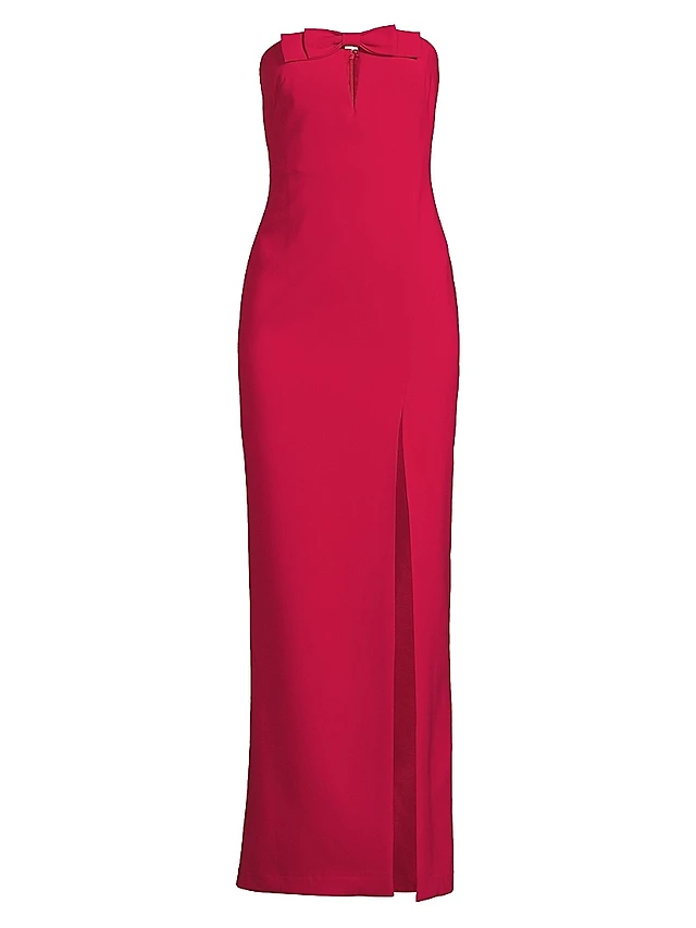 white christmas dresses Strapless Draped Chiffon Gown 2 / Pale Pink main image 0