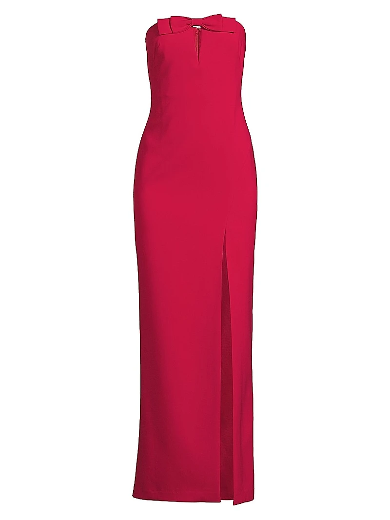 Crepe Strapless Maxi Dress