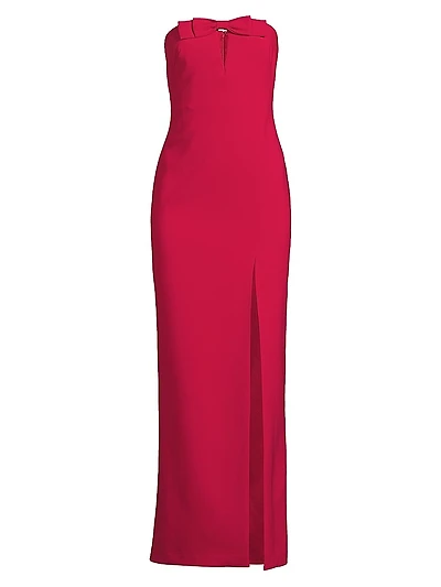 Crepe Strapless Maxi Dress
