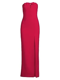 Crepe Strapless Maxi Dress