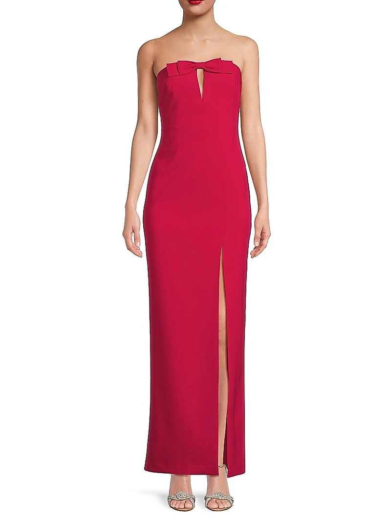 Crepe Strapless Maxi Dress