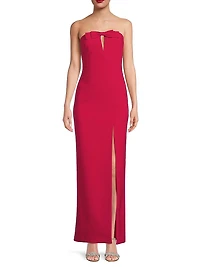 Crepe Strapless Maxi Dress