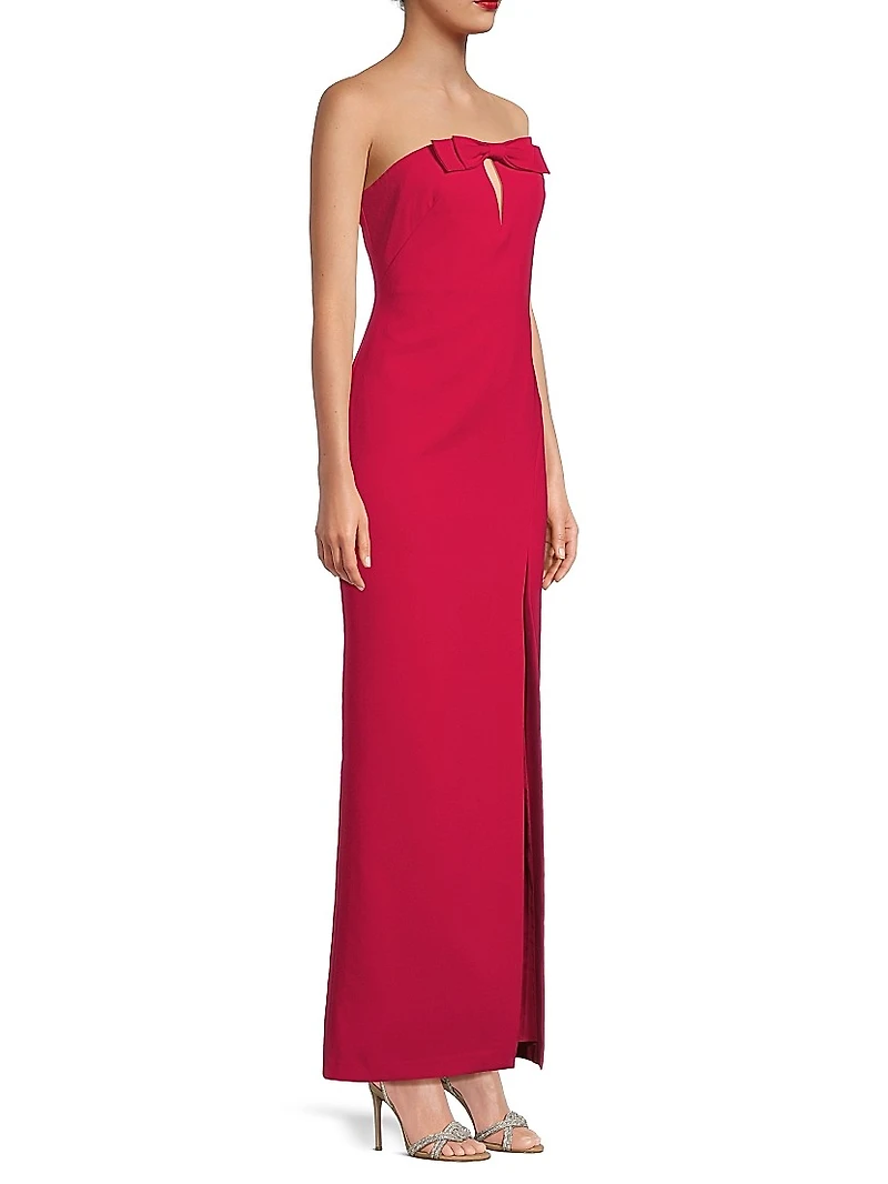 Crepe Strapless Maxi Dress