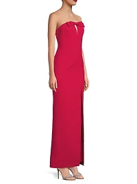 Crepe Strapless Maxi Dress