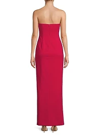 Crepe Strapless Maxi Dress