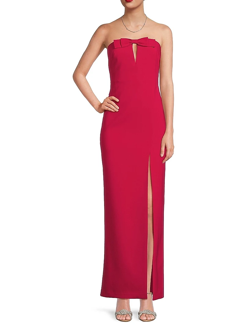 Crepe Strapless Maxi Dress