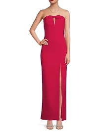 Crepe Strapless Maxi Dress