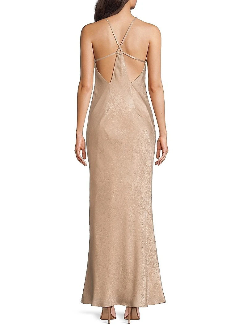 Foiled Slip Maxi Dress
