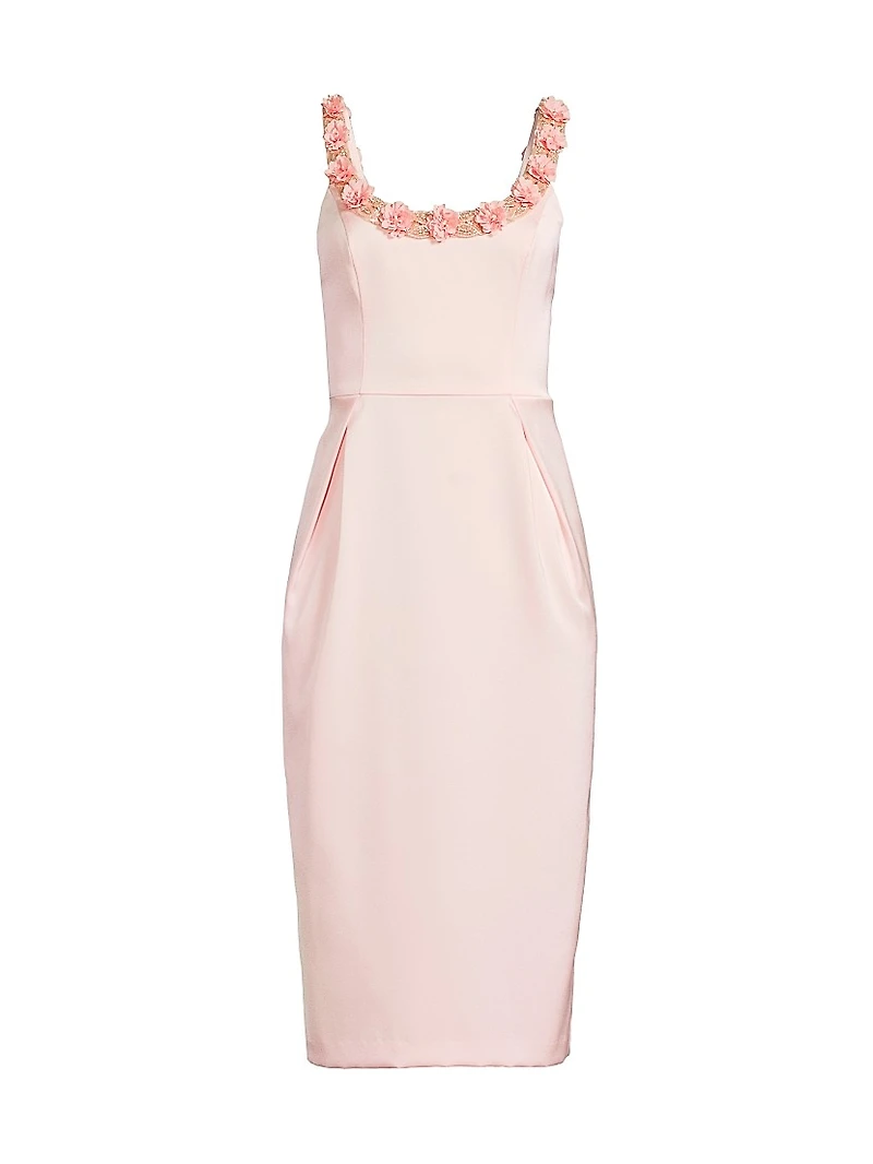 Crepe Satin Midi-Dress